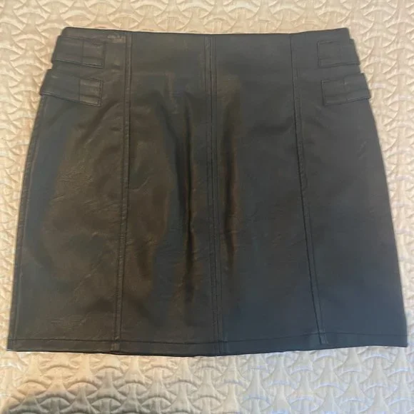 Topshop Motto Black Faux Leather Skirt Size US 8 (Euro 40) - Picture 11 of 11